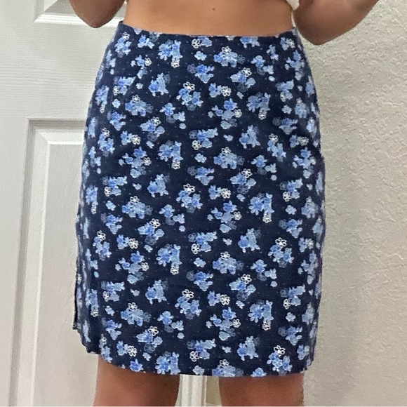 Vintage Y2k Route 66 Navy Floral Skirt - Picture 9 of 10